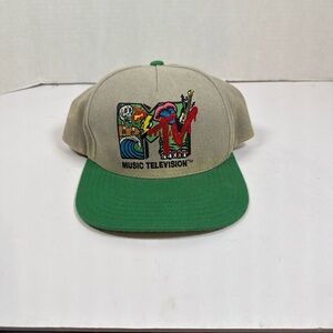 Vintage MTV music Cap / Hat Green mens